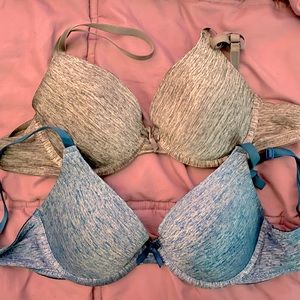 2-pack t-shirt bras blue and gray